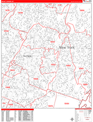 Mount Vernon Wall Map Zip Code Red Line Style 2026